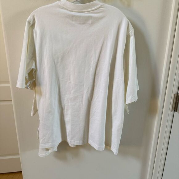 ADIDAS Originals X J-KOO Asymmetric Ruffle-trim Cotton-jersey T-shirt S - Picture 11 of 15